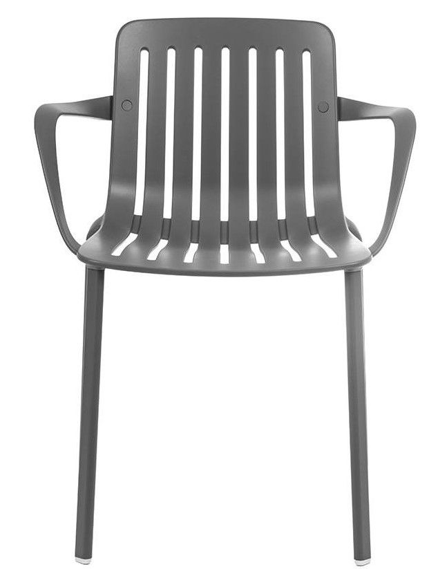 MAGIS - Židle PLATO s područkami - šedá metalická - 