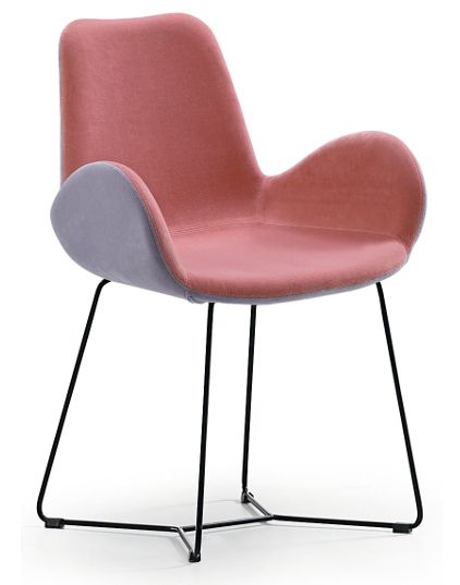 MIDJ - Dvoubarevná židle DALIA s ližinovou podnoží a s područkami - 