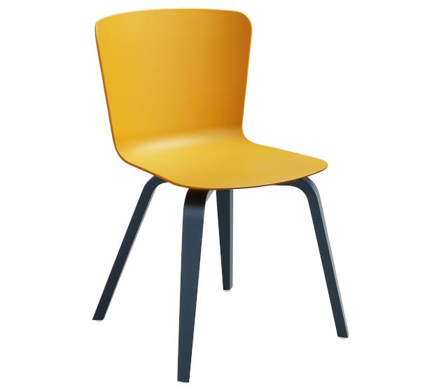 MIDJ - Plastová židle CALLA s dřevěnou podnoží II. - 