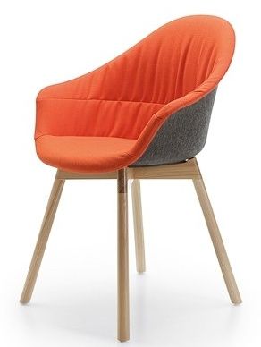 NOTI - Čalouněná židle MAMU s dřevěnou podnoží - 