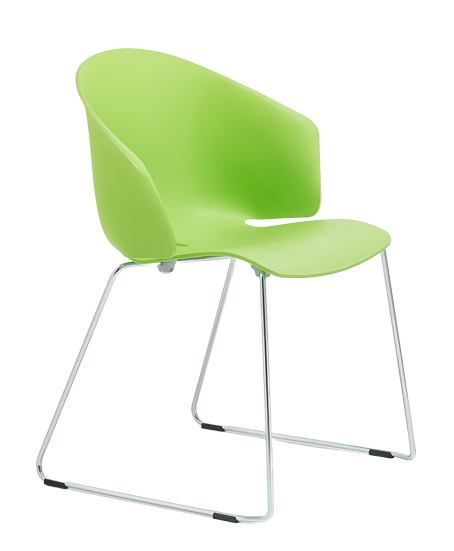 PEDRALI - Židle GRACE 411 DS s chromovanou podnoží - zelená - 