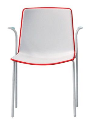 PEDRALI - Židle TWEET 895 bicolour DS s područkami - bílo-červená - 