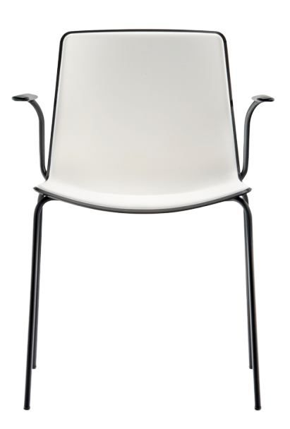 PEDRALI - Židle TWEET 895 bicolour DS s područkami - černo-bílá - 