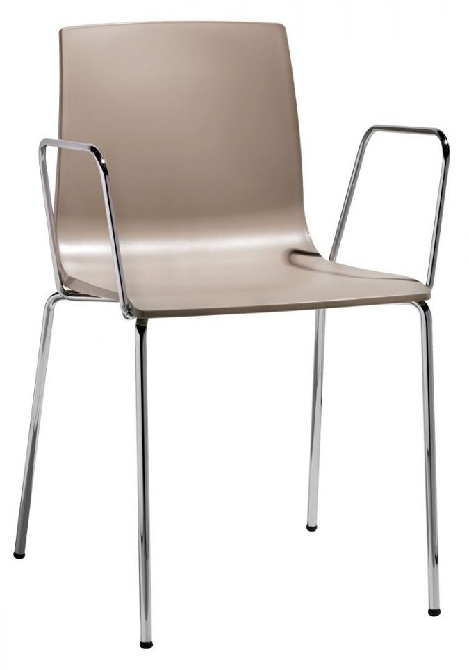 SCAB - Židle ALICE s područkami - béžová/chrom - 