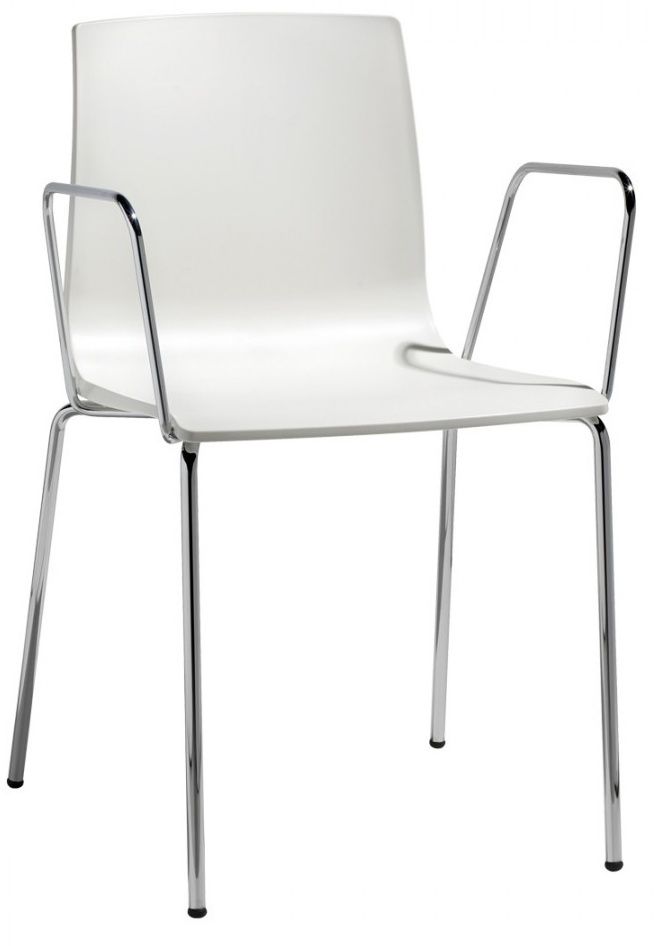 SCAB - Židle ALICE s područkami - světle béžová/chrom - 