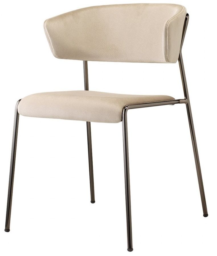 SCAB - Židle LISA s područkami - béžová/nikl - 
