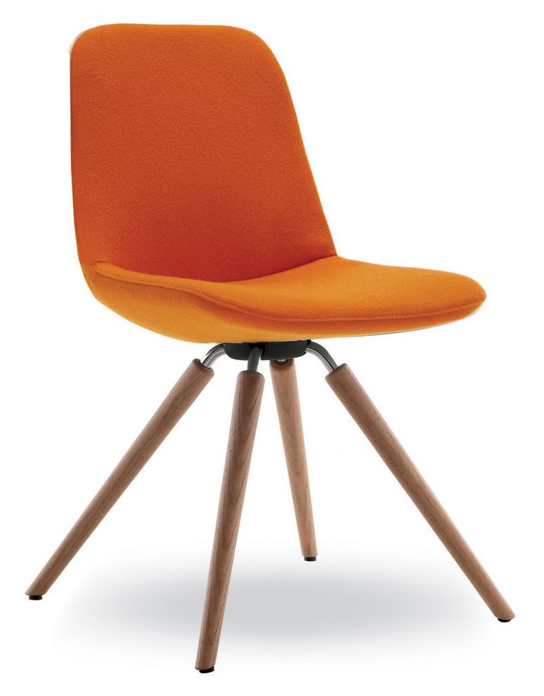 TONON - Čalouněná židle STEP s dřevěnou podnoží - 