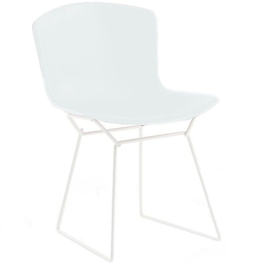 Výprodej Knoll designové jídelní židle Bertoia Plastic Side Chair (sedák bilý plast/ podnož ocel lak. bílé) - DESIGNPROPAGANDA