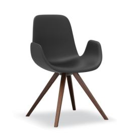 TONON - Židle STEP SOFT TOUCH s hranatou dřevěnou podnoží a područkami