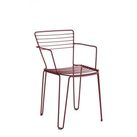 ISIMAR - Židle MENORCA s područkami - vínová