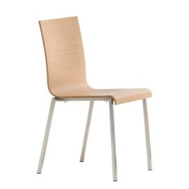 PEDRALI - Židle KUADRA 1321 DS s chromovanou podnoží - bělený dub