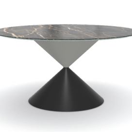 MIDJ - Kulatý stůl Clessidra kovová podnož, Ø 150/180 cm