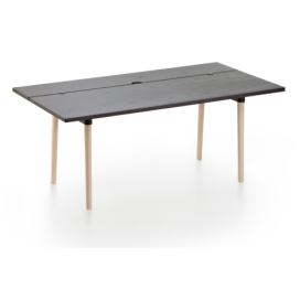 MAXDESIGN - Stůl OFFSET s dřevěnou podnoží