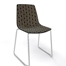GABER - Židle ALHAMBRA ST, černobéžová/chrom