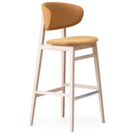 ACCENTO - Vysoká barová židle BACIO SG SI - čalouněná, dřevěná podnož