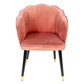 Růžová sametová jídelní židle Fannie - 59*62*79 cm Clayre & Eef