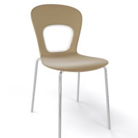 GABER - Židle BLOG, béžovobílá/chrom