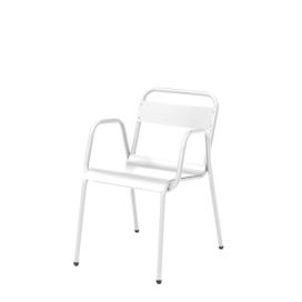 ISIMAR - Židle ANGLET s područkami - bílá