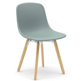 INFINITI - Čalouněná židle PURE LOOP MONO s dřevěnou podnoží