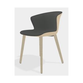 KASTEL - Židle KICCA PLUS s dřevěnou podnoží dvoubarevná