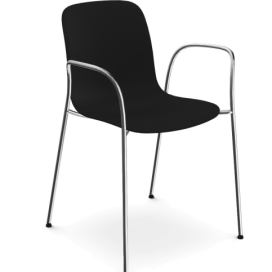MAGIS - Židle SUBSTANCE s područkami a chromovou podnoží - černá