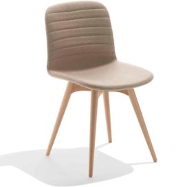 MIDJ - Čalouněná židle LIU\' s dřevěnou podnoží