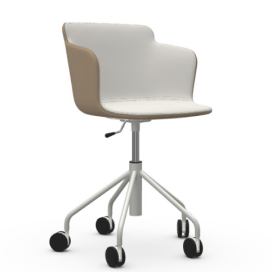 MIDJ - Plastová židle CALLA s čalouněným sedákem, s kolečky