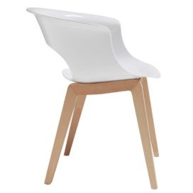 SCAB - Židle MISS B ANTISHOCK NATURAL - bílá/buk