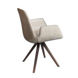 TONON - Čalouněná židle STEP s hranatou dřevěnou podnoží a područkami