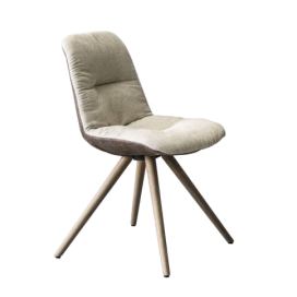 TONON - Čalouněná židle STEP SOFT s kulatou dřevěnou podnoží