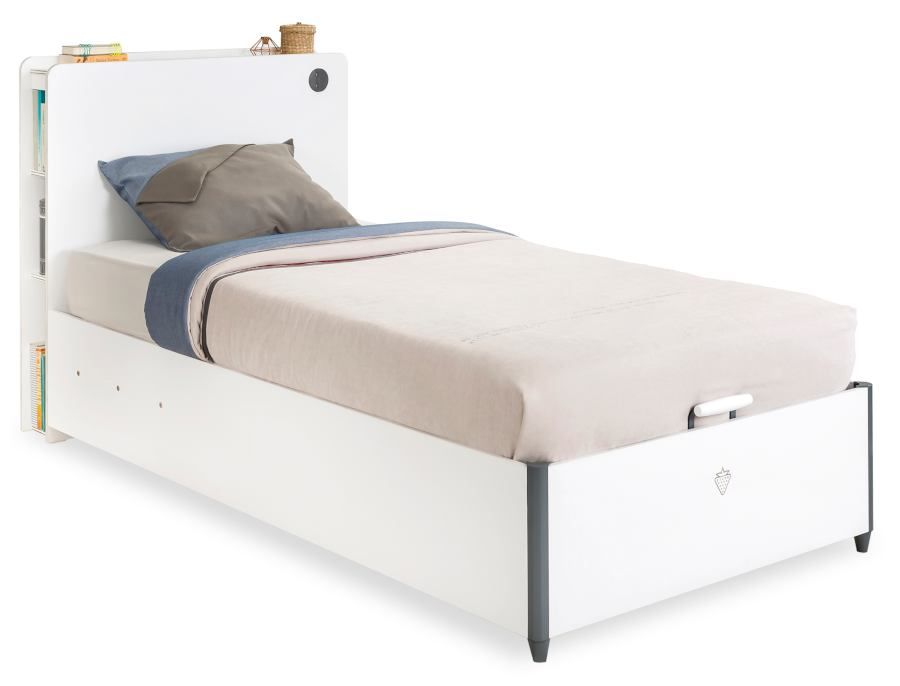 ČILEK - Studentská postel s úložným prostorem a matrací 100x200 cm WHITE - 