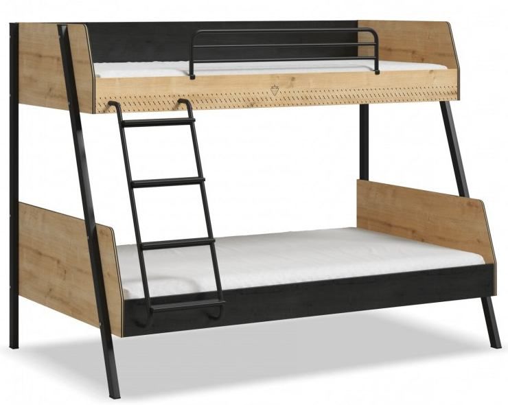 ČILEK - Studentská patrová postel (90x200-120x200 cm) Black - 