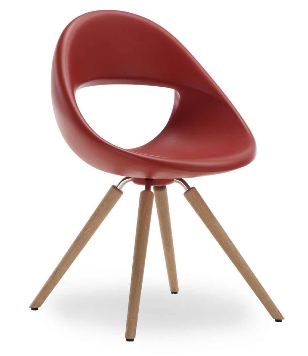 TONON - Otočná židle LUCKY Soft Touch, dřevěná podnož - 