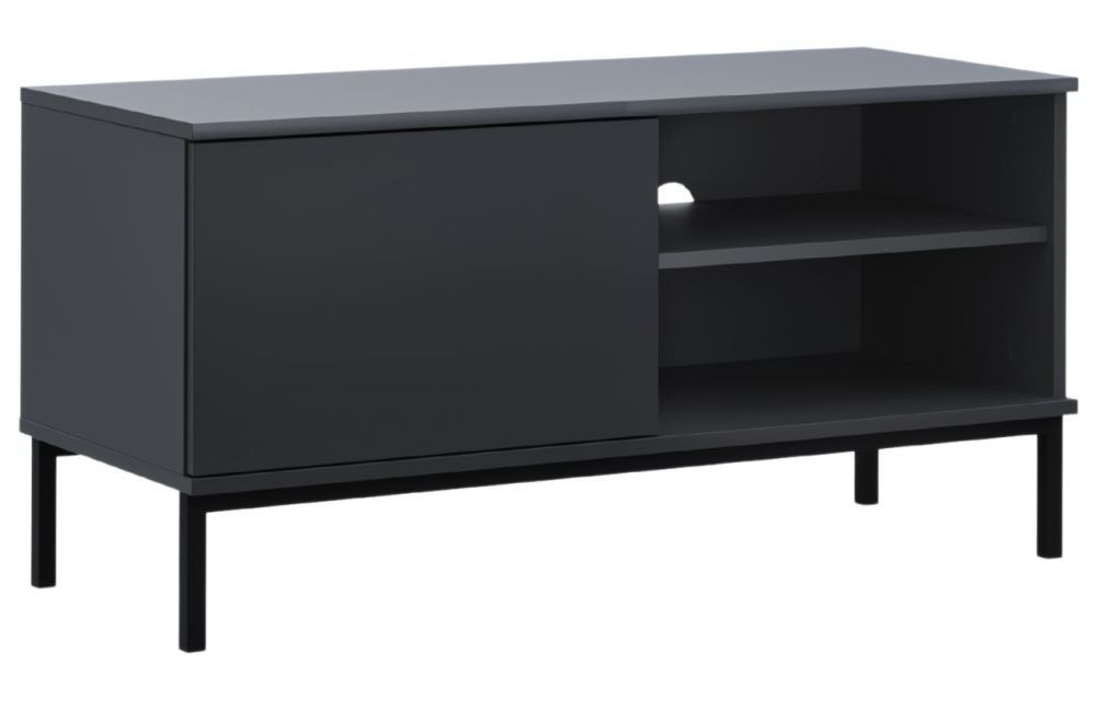 Černý lakovaný televizní stolek MICADONI QUERY 101 x 41 cm - Designovynabytek.cz