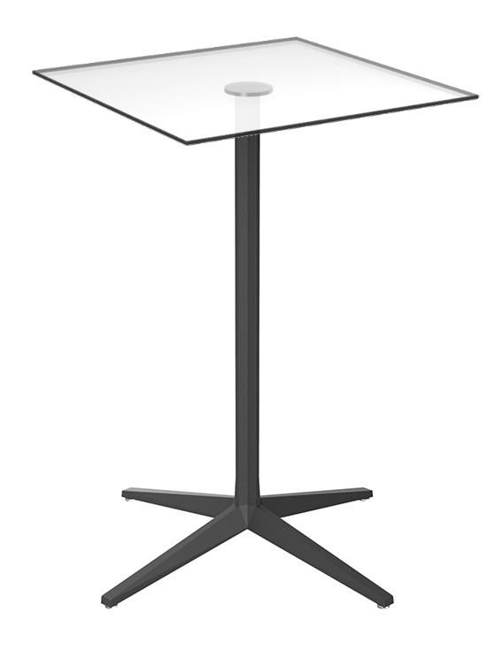 VONDOM - Barový stůl FAZ se skleněnou deskou - 69x69 cm - 