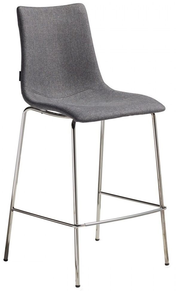 SCAB - Barová židle ZEBRA POP nízká - šedá/chrom - 