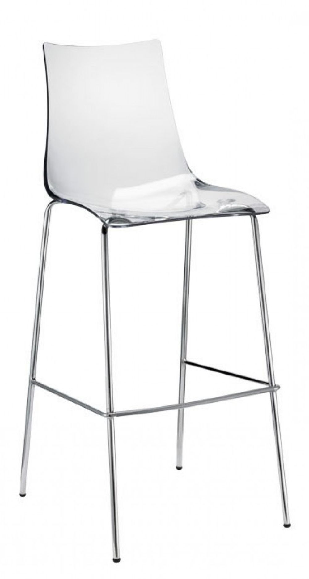 SCAB - Barová židle ZEBRA ANTISHOCK nízká - transparentní/chrom - 