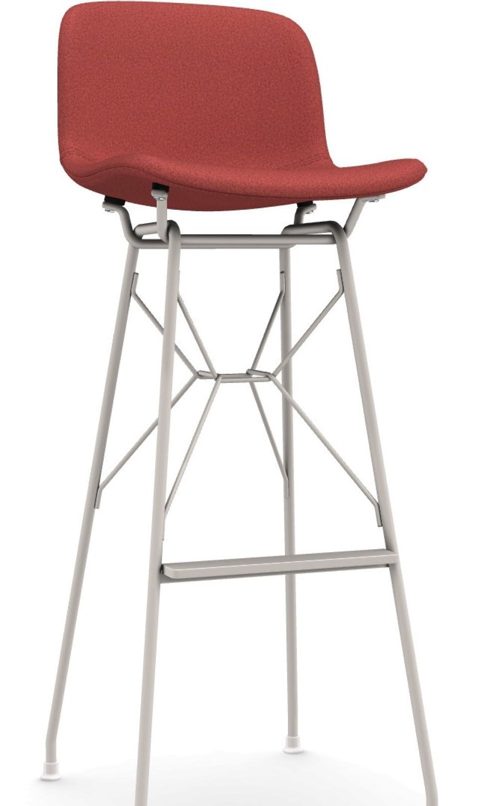 MAGIS - Barová židle TROY WIREFRAME s čalouněným sedákem - vysoká - 