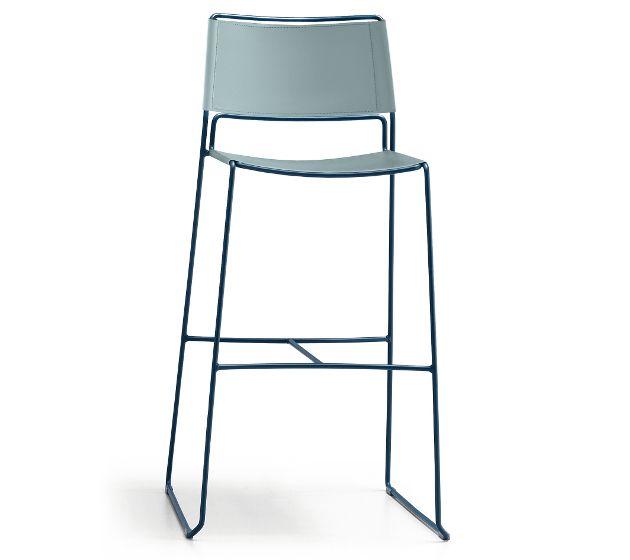 MIDJ - Barová židle SLIM, kožené čalounění - 