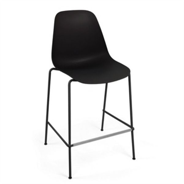 CRASSEVIG - Barová židle s čalouněným sedákem POLA LIGHT, nízká - 
