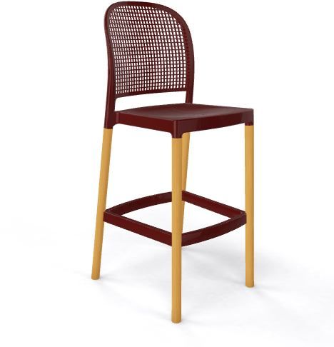 GABER - Barová židle PANAMA BL - vysoká, tmavě hnědá/buk - 