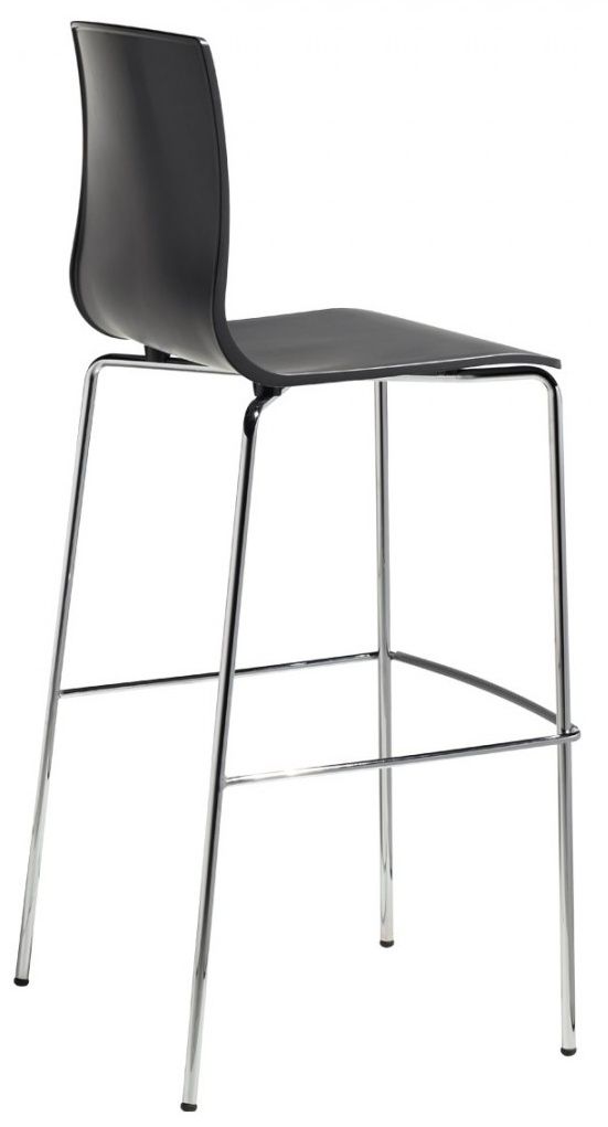 SCAB - Barová židle ALICE vysoká - antracitová/chrom - 