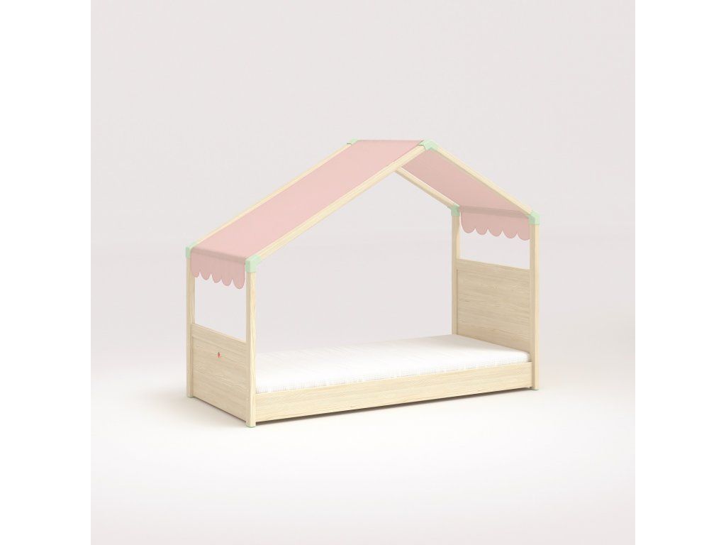 ČILEK - Dětská postel se stříškou 90x200 cm Montes Natural růžová - 