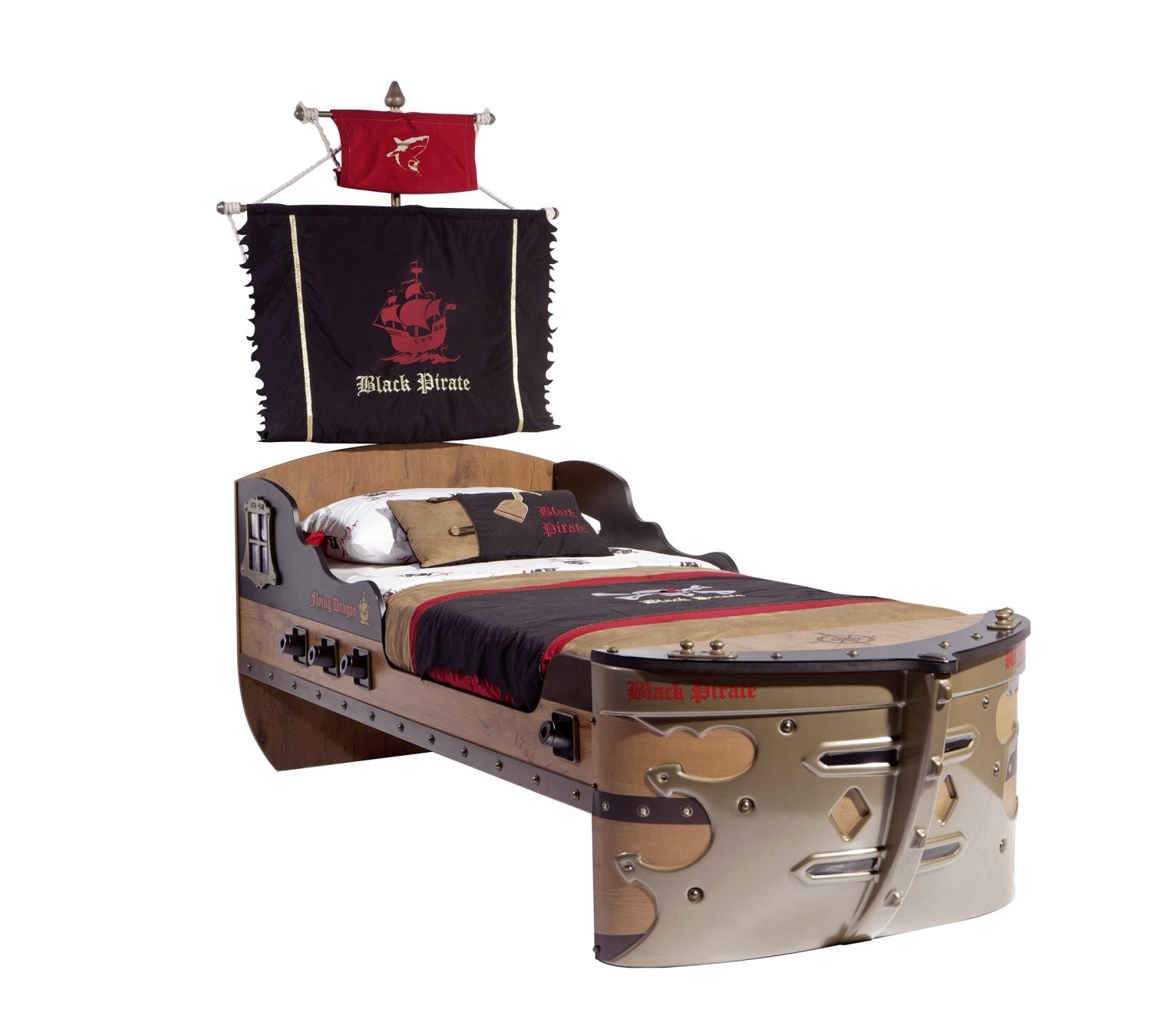ČILEK - Dětská postel loď PIRATE 90x190 cm - 