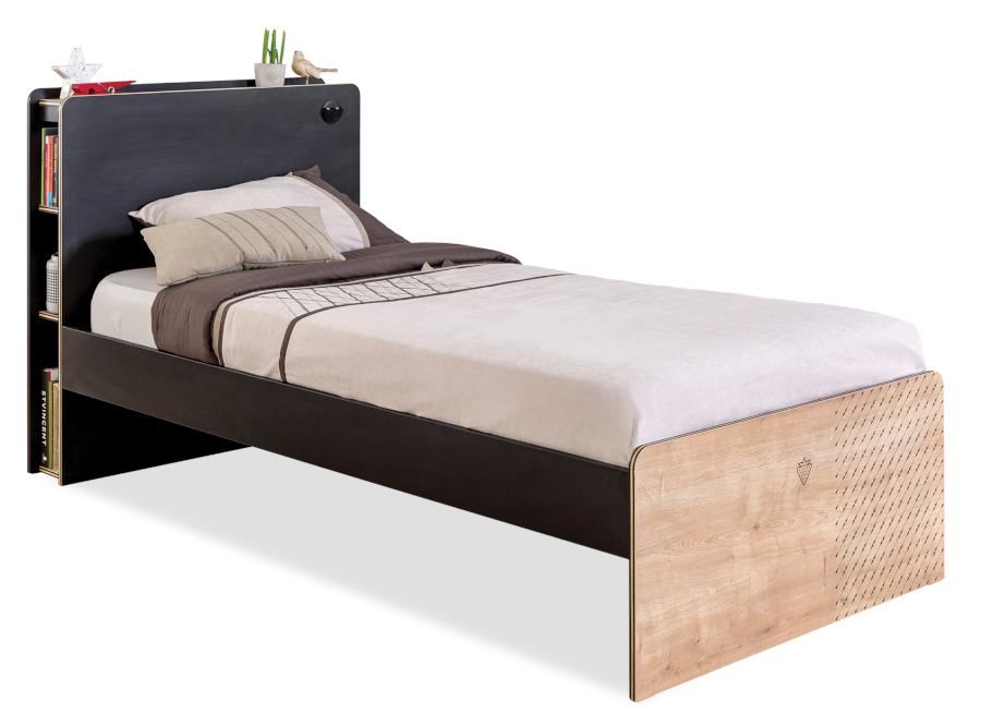 ČILEK - Studentská postel BLACK včetně matrace 100x200 cm - 