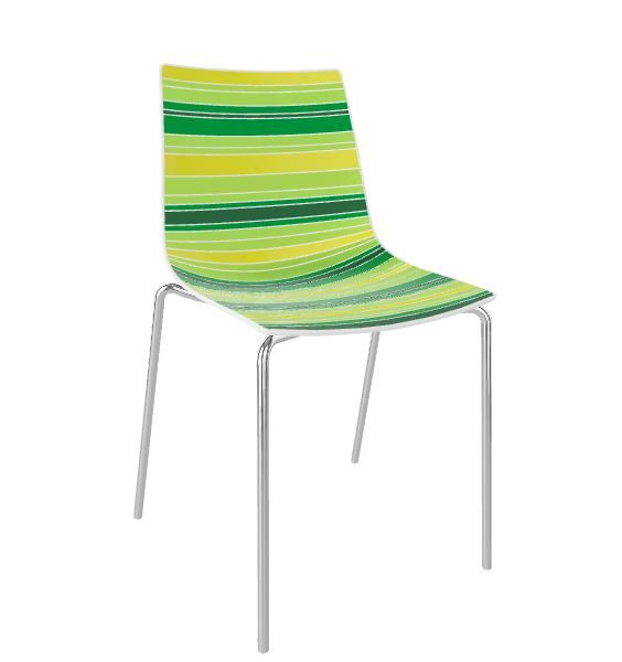 GABER - Židle COLORFIVE NA - zelenožlutá/chrom - 