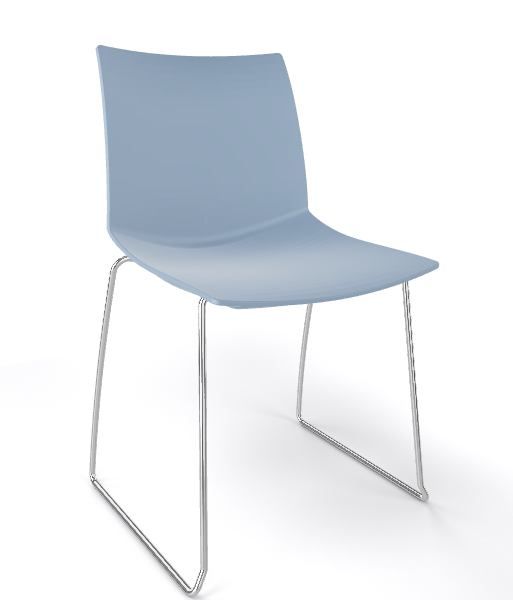 GABER - Židle KANVAS S, světle modrá/chrom - 