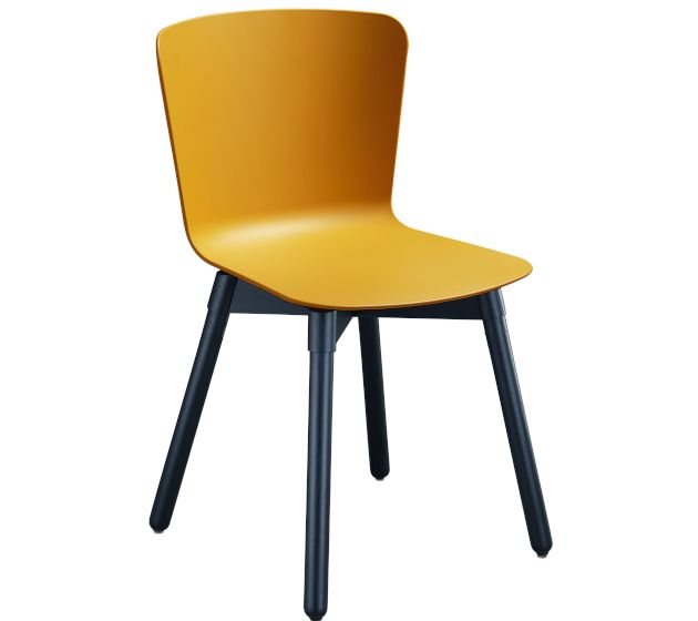 MIDJ - Plastová židle CALLA s dřevěnou podnoží - 