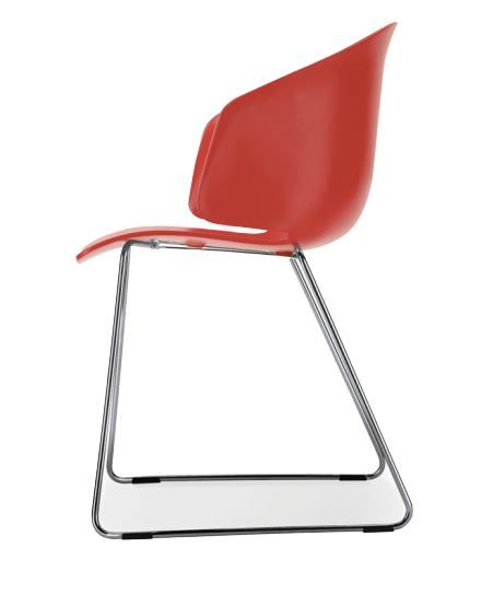 PEDRALI - Židle GRACE 411 DS s chromovanou podnoží - červená - 