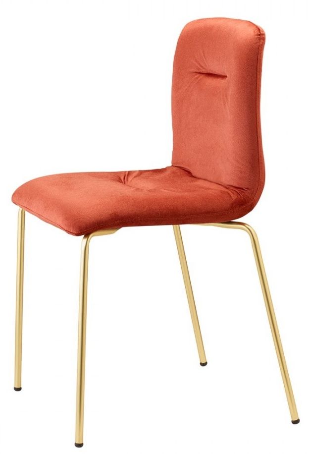 SCAB - Židle ALICE POP čalouněná - oranžový samet/mosaz - 